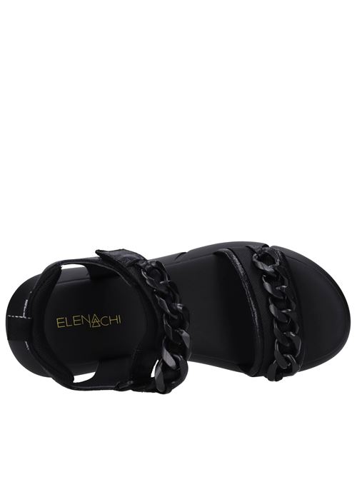 Leather and fabric sandals ELENA IACHI | E-2833 FLUIDNERO